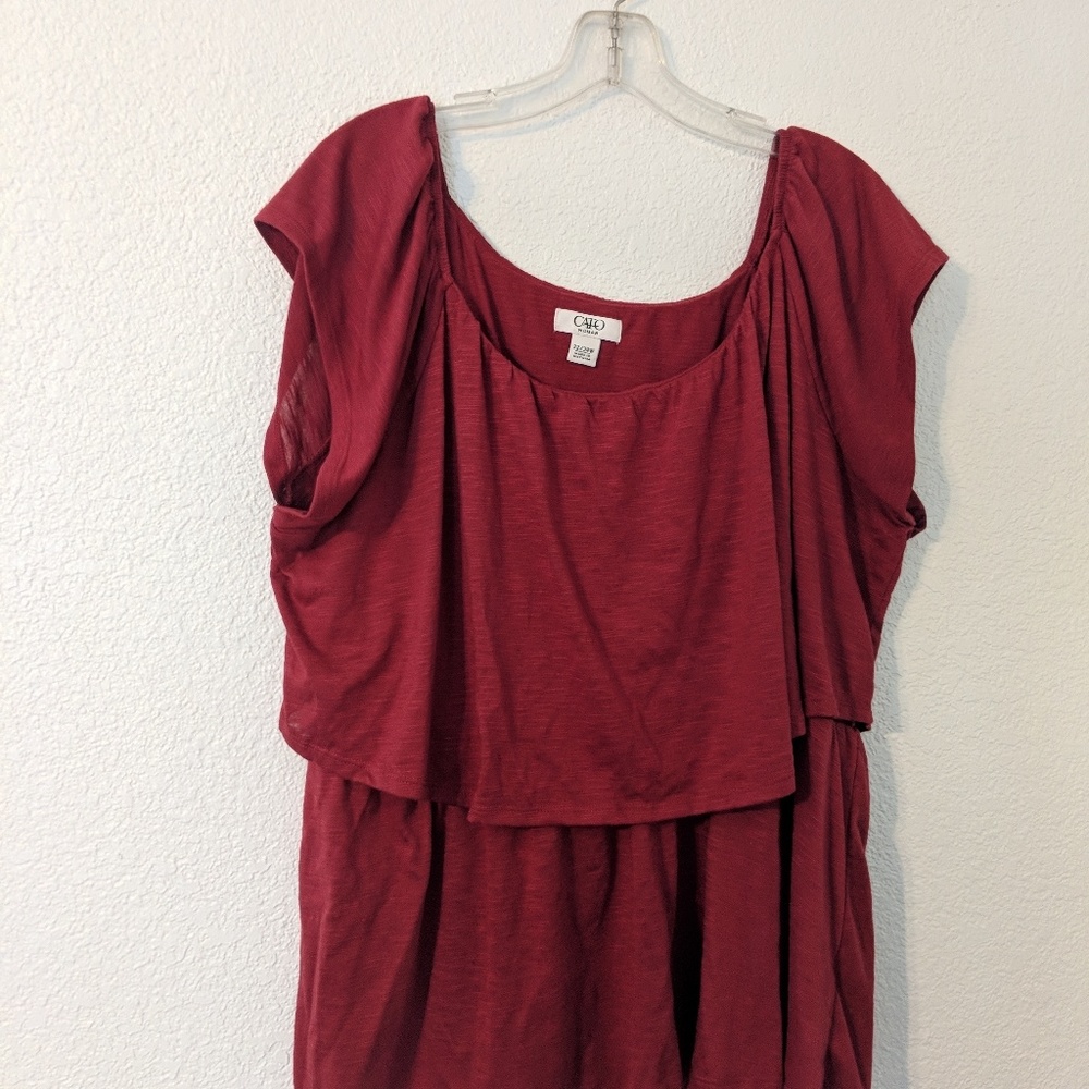 Cato red ruffled shirt